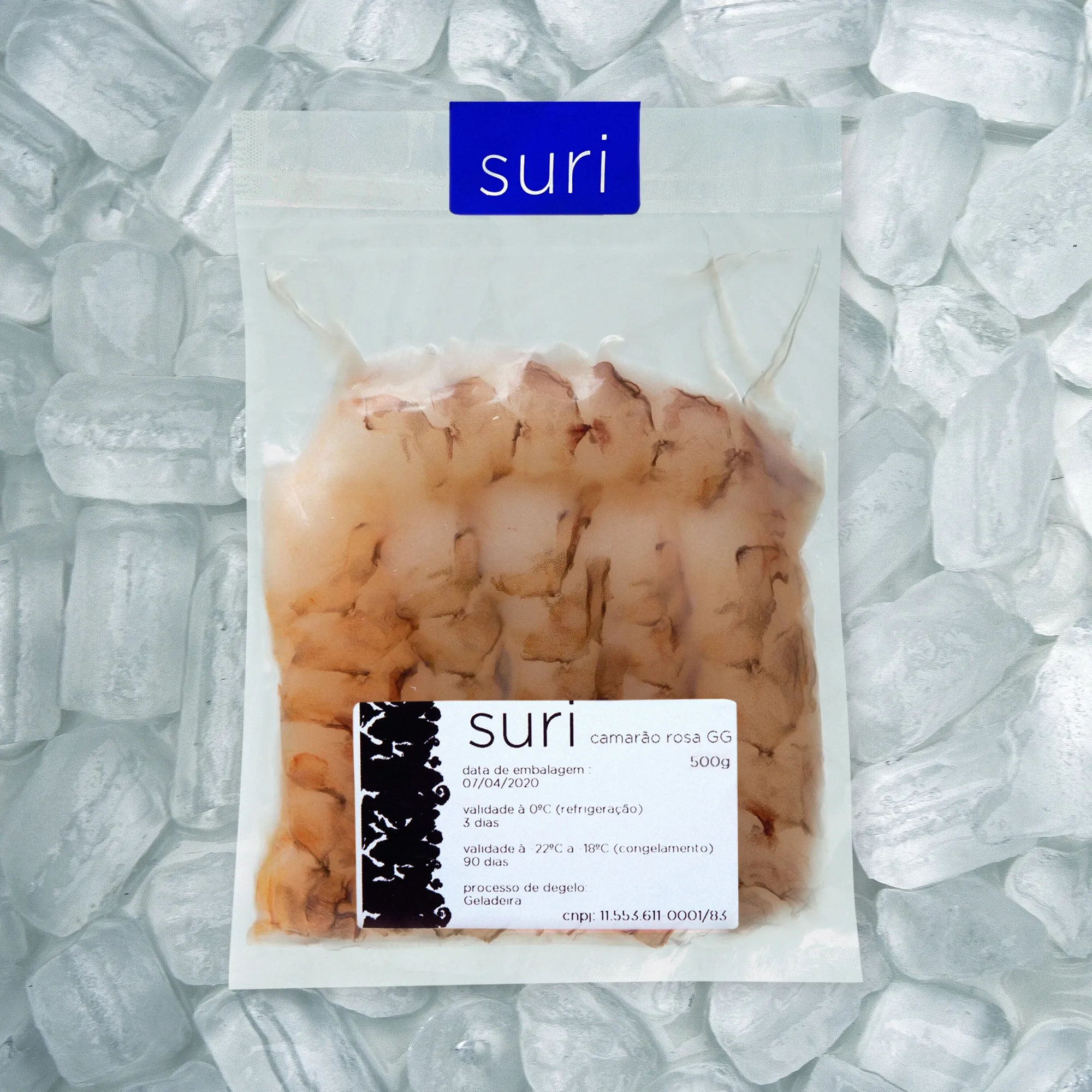 peixes congelados embalados a vácuo